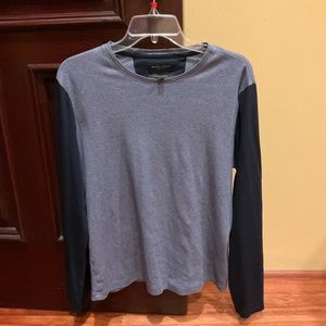 Banana Republic Luxury Touch Mens Long Sleeve T-Shirt Heather Grey